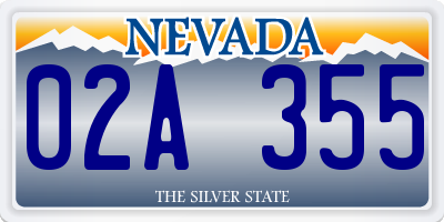 NV license plate 02A355