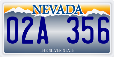 NV license plate 02A356