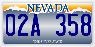 NV license plate 02A358