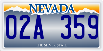 NV license plate 02A359