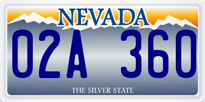 NV license plate 02A360