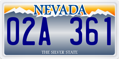 NV license plate 02A361