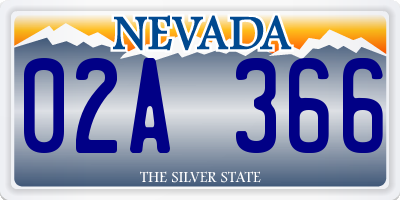 NV license plate 02A366