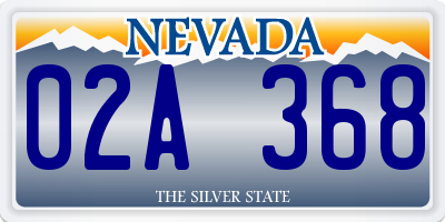 NV license plate 02A368