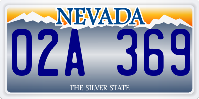 NV license plate 02A369