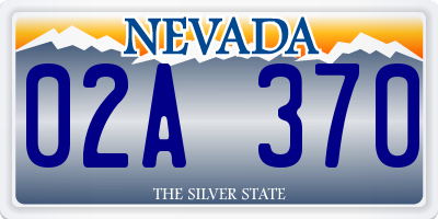 NV license plate 02A370