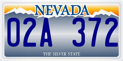 NV license plate 02A372