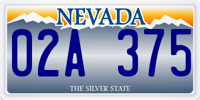 NV license plate 02A375