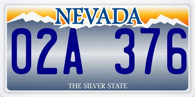 NV license plate 02A376