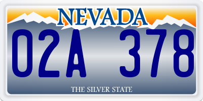 NV license plate 02A378