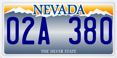 NV license plate 02A380