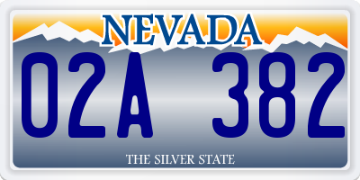 NV license plate 02A382