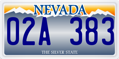 NV license plate 02A383