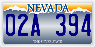 NV license plate 02A394