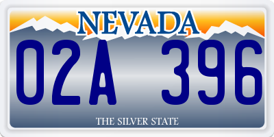 NV license plate 02A396