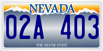 NV license plate 02A403