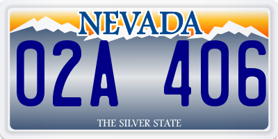 NV license plate 02A406
