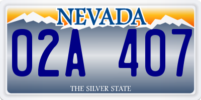 NV license plate 02A407