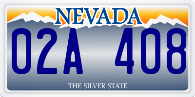 NV license plate 02A408