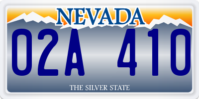 NV license plate 02A410