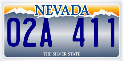 NV license plate 02A411