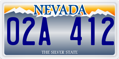 NV license plate 02A412