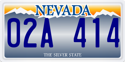 NV license plate 02A414