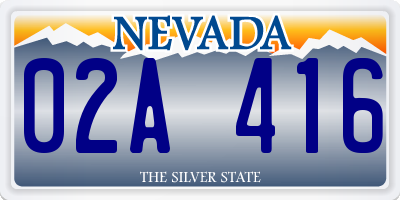 NV license plate 02A416