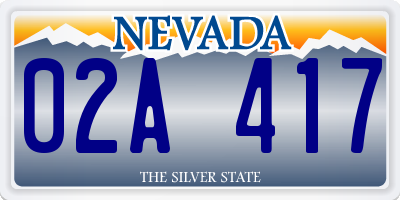 NV license plate 02A417