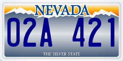 NV license plate 02A421