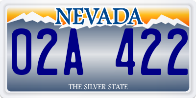 NV license plate 02A422