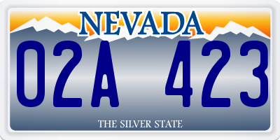 NV license plate 02A423