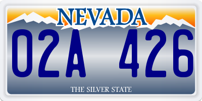 NV license plate 02A426