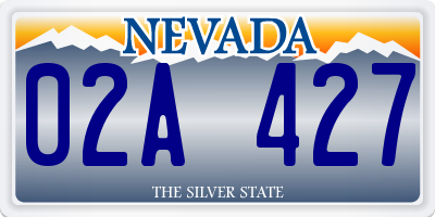 NV license plate 02A427