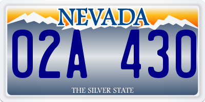 NV license plate 02A430