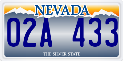 NV license plate 02A433