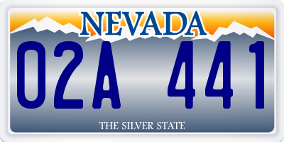 NV license plate 02A441