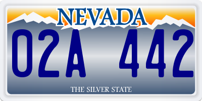 NV license plate 02A442