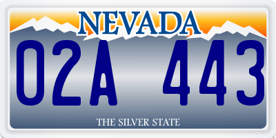NV license plate 02A443