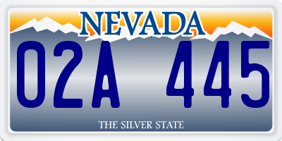 NV license plate 02A445