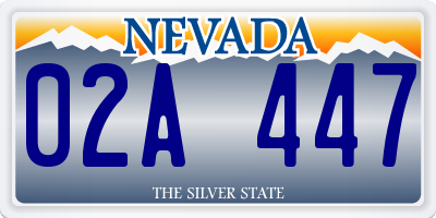 NV license plate 02A447