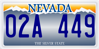 NV license plate 02A449