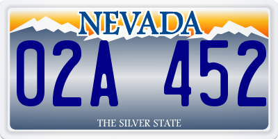 NV license plate 02A452