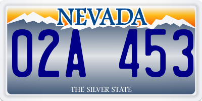 NV license plate 02A453