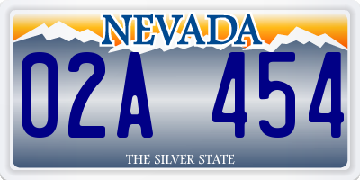 NV license plate 02A454