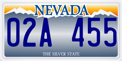 NV license plate 02A455