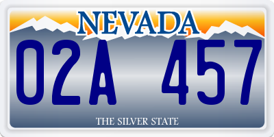 NV license plate 02A457