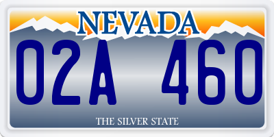 NV license plate 02A460