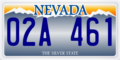 NV license plate 02A461