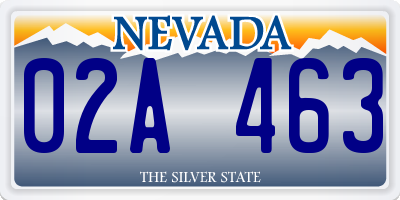 NV license plate 02A463